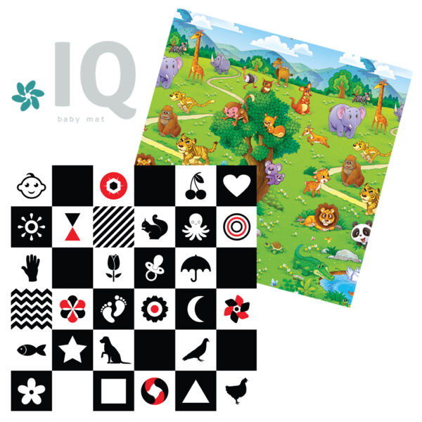 IQ sklopiva podloga Kontrasti + Zoo vrt 150x200x1 cm