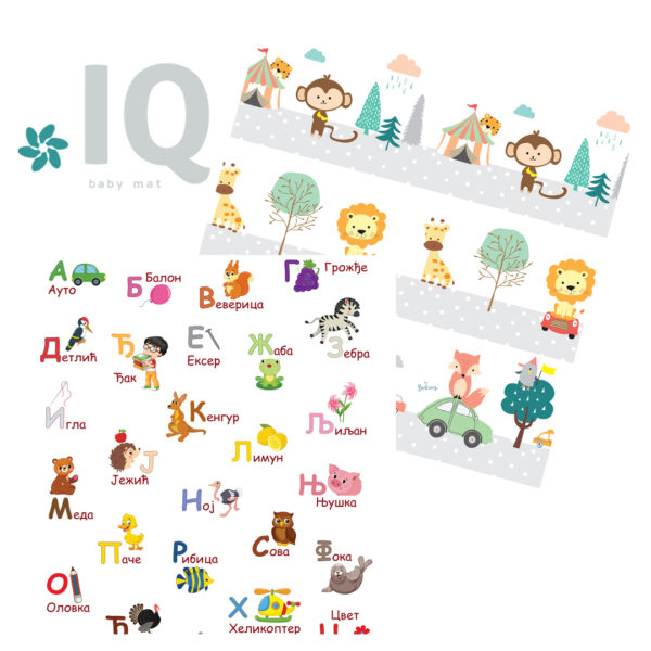 IQ sklopiva podloga Azbuka + Trka u gradu 180x200x1 cm