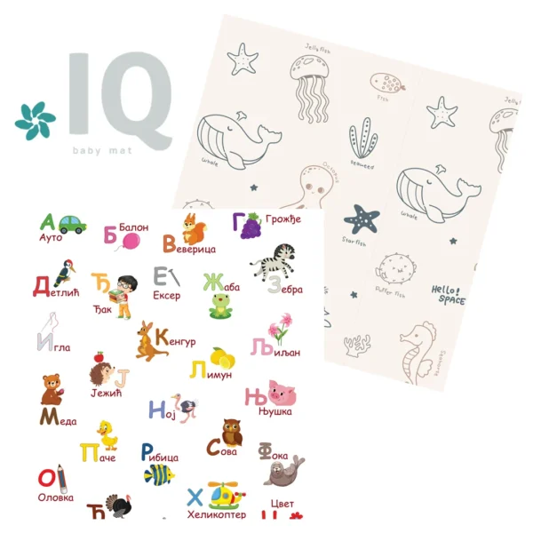 IQ sklopiva podloga Azbuka + Okean 150x200x1 cm