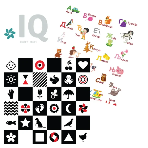 IQ sklopiva podloga Kontrasti + Azbuka 180x200x1 cm