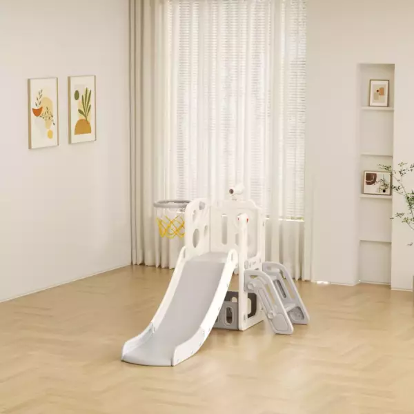 Dečji tobogan sa košem i teleskopom “Elf” 160 cm (sivo beli)